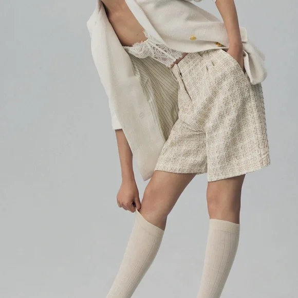 *Anthropologie Avec Les Filles Tweed Pleated Shorts - Picture 3 of 5